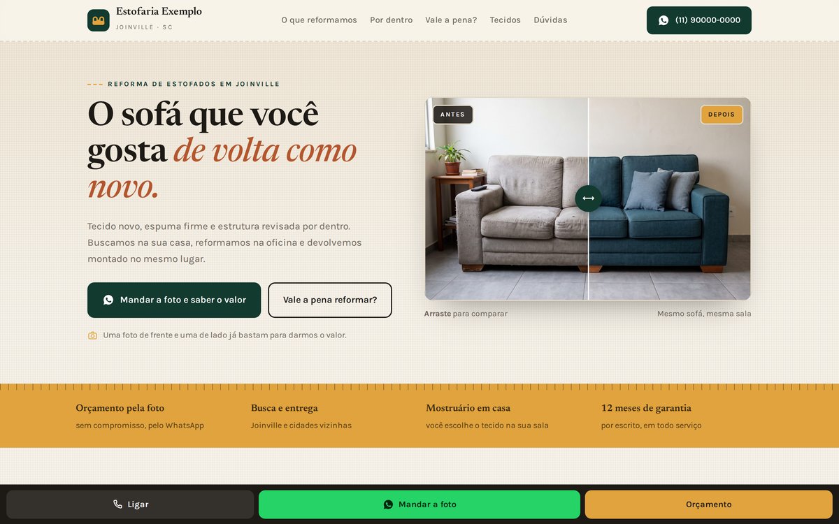 Modelo de site para estofaria